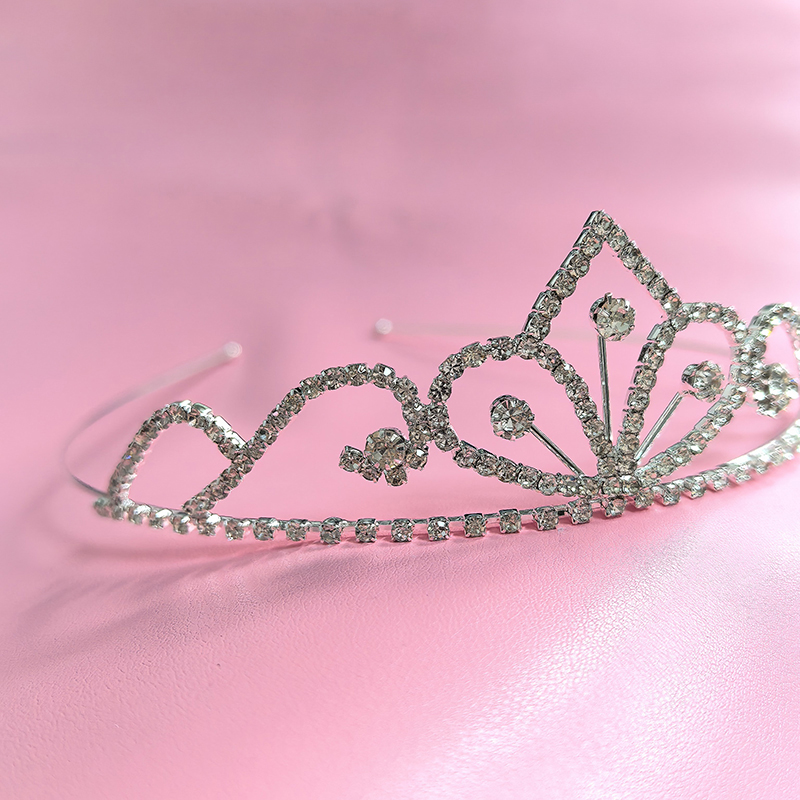 Tech Accessories For Women - Zilverkleurige strass bruidskroon luxe kristallen tiara