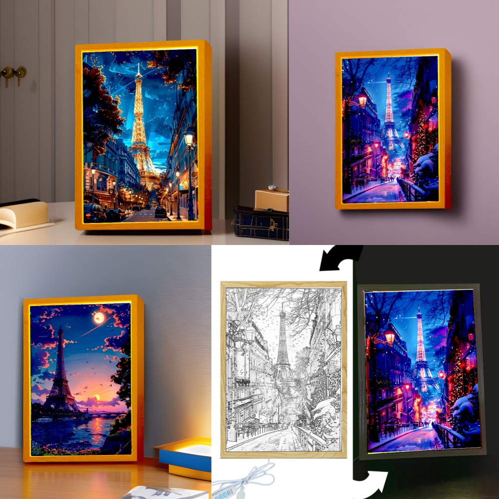 Tech Room Accessories - Mooie City Paris Light Painting Fotolijst