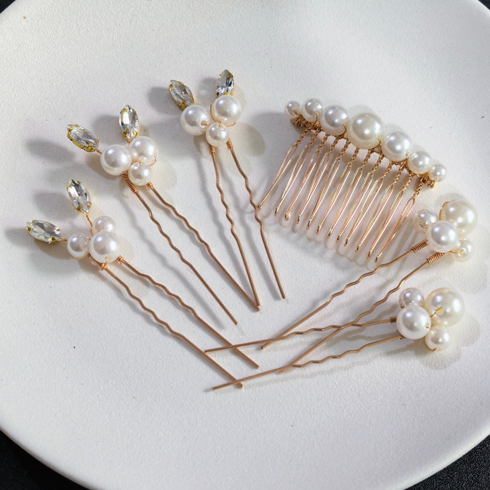 Tech Accessories For Women - Parelkristal haarspelden kamset bruids haaraccessoires handgemaakte